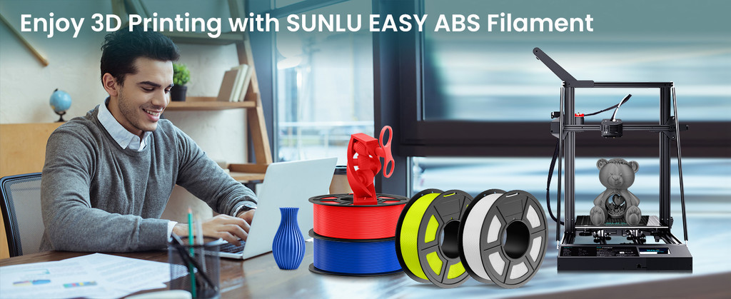 Sunlu abs filament, easy abs filament abs less warp easy to print abs, less odor abs, strong abs filament no bubble