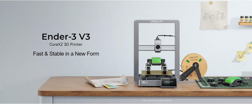 Creality ender-3 v3 core xz, high speed fdm printer 600mm/s, one tap callibration, dual cooling, core xz synchronization