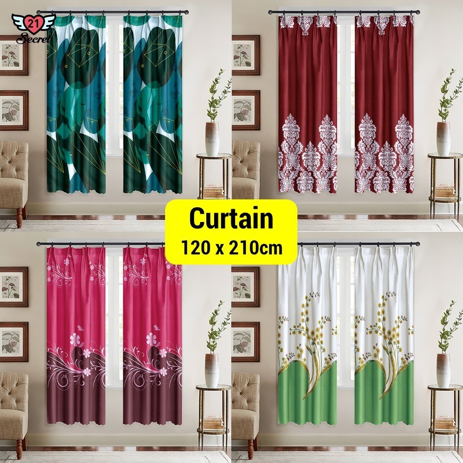 Langsir Curtain Semi Blackout Langsir Tingkap Langsir Pintu Langsir Murah Window Curtain Door Curtains Tirai Tingkap