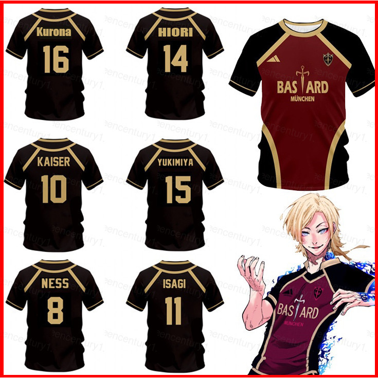 Blue Lock Jersey Tshirt Anime Tee Short Sleeve Tops Cosplay Bastard Munchen Fashion Casual Sports Shirt Oversize