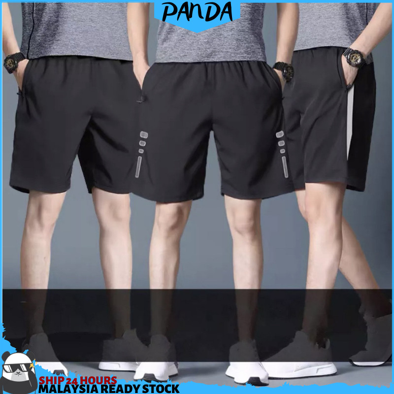 PNT01 PandaShop Ready Stock Casual Sport Running Pants Short Pants Fitness Breathable Plus Size Men