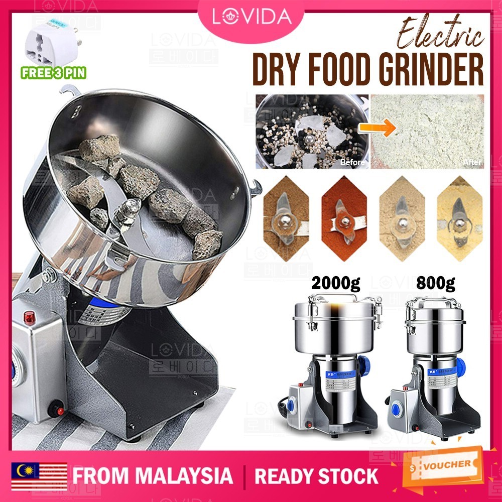 LOVIDA Malaysia Pin 800g Stainless Steel 430 Dry Food Powder Spice Grinder Cereal Coffee Mill Flour Machine Pengisar 磨粉机