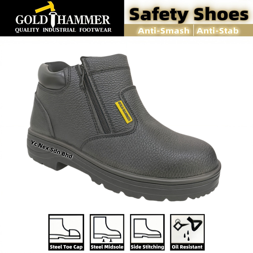 SAFETY SHOES / SAFETY BOOTS ZIP ON Mid Cut Steel Toe Cap ★READY STOCK★ 91 | 608