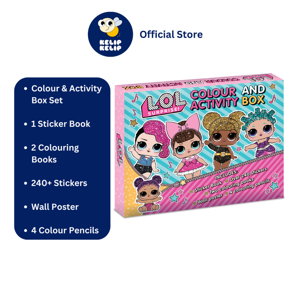 LOL Surprise Colour And Activity Gift set With 2 Colouring Books 1 Sticker Book Poster & Colour Pencils