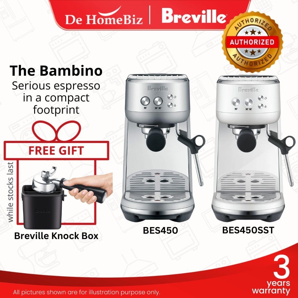 BREVILLE BES450 Bambino Espresso Coffee Machine with Milk Frother for Home BES450SST | Coffee Maker | 咖啡机 | Mesin Kopi