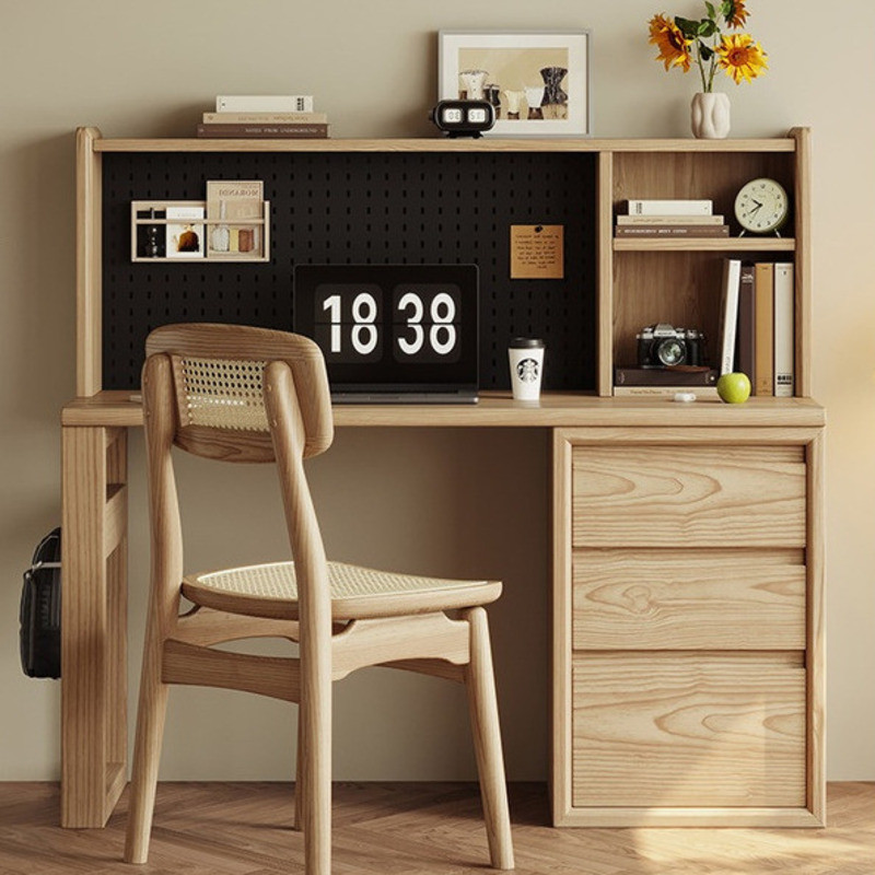 Study WYZFJ han Q4 Wood QLW SSNXL Solid Q4 Bookshelf Computer Office Table With C