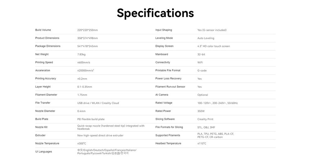 Creality ender 3 v3 core xz, high speed fdm printer 600mm/s, one tap callibration, dual cooling, core xz synchronization