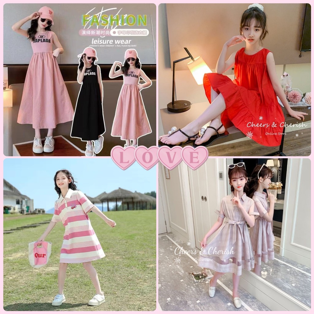 ?? Ready Stock Teenage Girls 160 170 Dress 12-15 years old Girl Cheers & Cherish