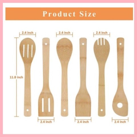 8 in 1 Eco Friendly-Bamboo Kitchen Utensil Set Tool Kitchenware (Bamboo Utensil Holder Includ