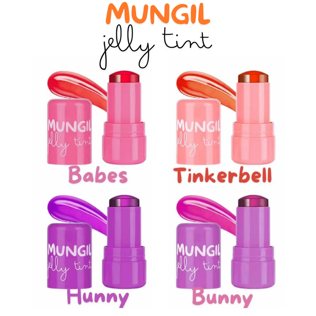 MUNGIL Jelly Tint Tinkerbell 5gm Cheek Lip Tint Pigmented Color Babes Bunny Tinkerbell Hunny Original HQ