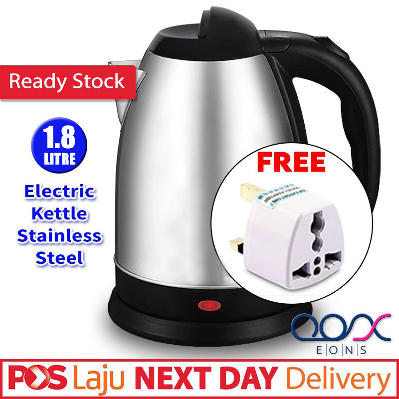 1.8L Electric Kettle Jug Auto Cut Off Water Heater Boiler 304 Stainless Steel Kettle Cerek Electrik Pemanas Air 电子热水壶