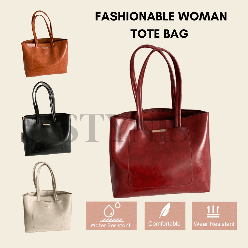 WBT031_Eaden Tote Bag Women Beg Tangan Wanita Murah Tote Bag Student Ladies Handbag Besar Big Hangbag Large Bag Woman