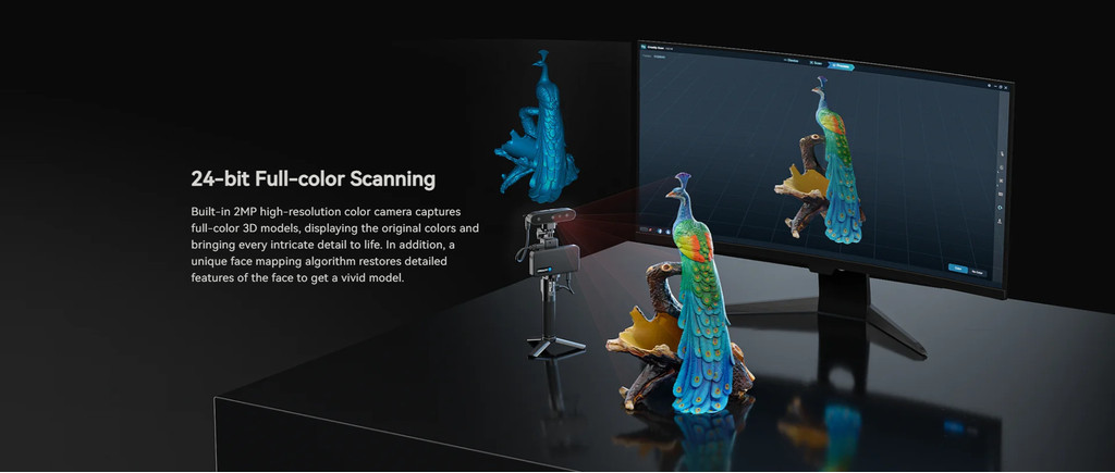 Creality cr scan ferret pro 3d scanner portable handheld 0.1mm high precision 30fps quick scanning 2024