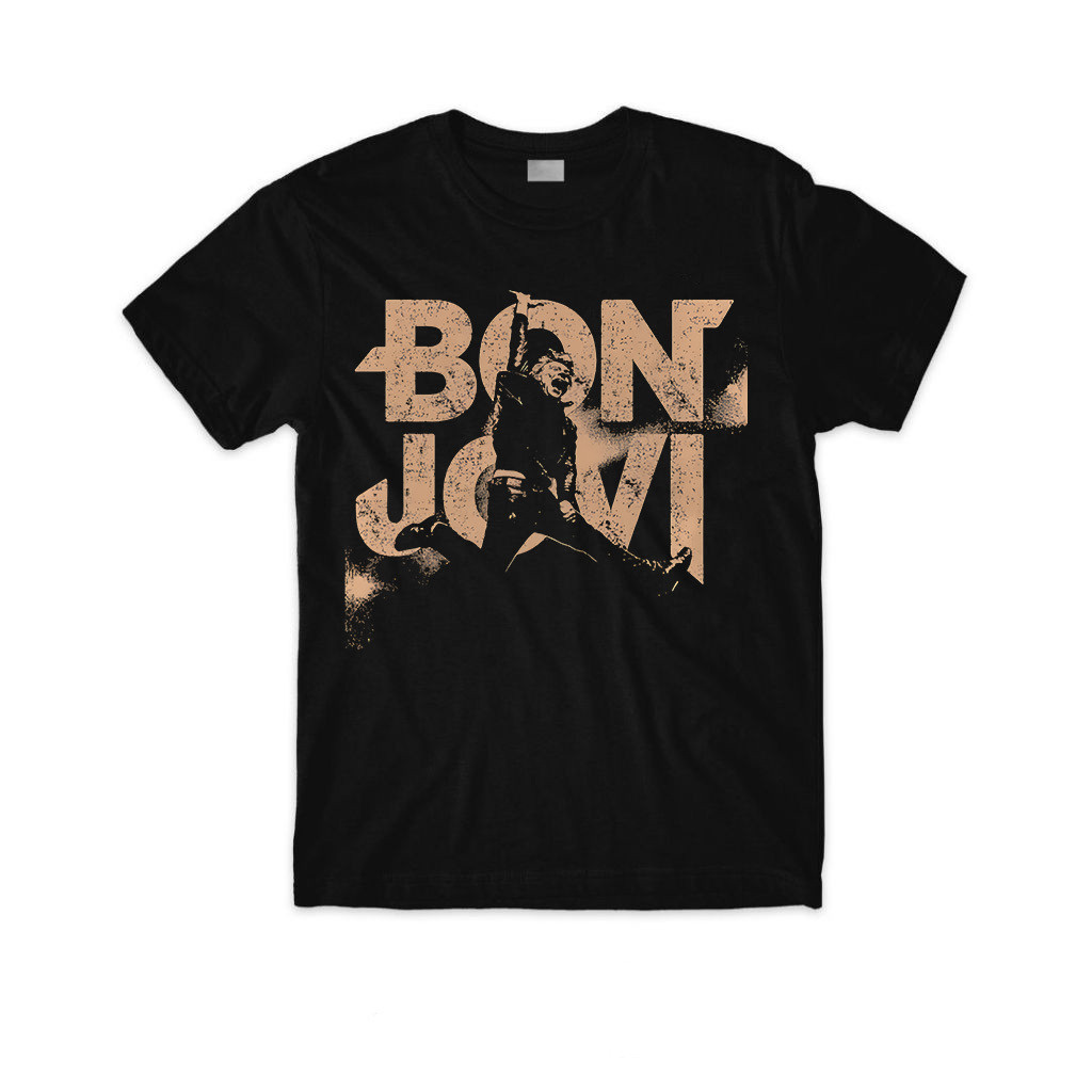 Bon Jovi Men's Graphic T-Shirt - Official Band Merchandise with Iconic and Silhouette Design - Comfortable Fit for Music Fans