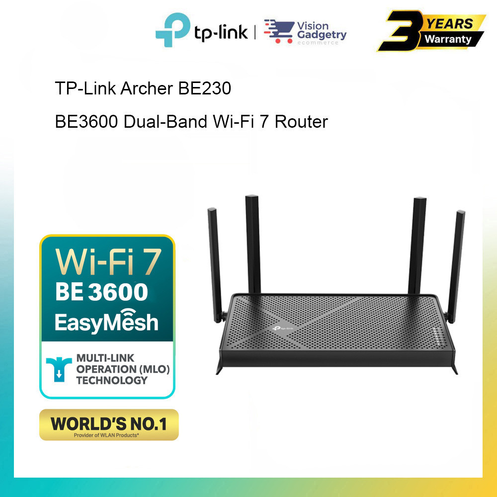 TP-Link Archer BE230 BE3600 Dual-Band Wi-Fi 7 Router