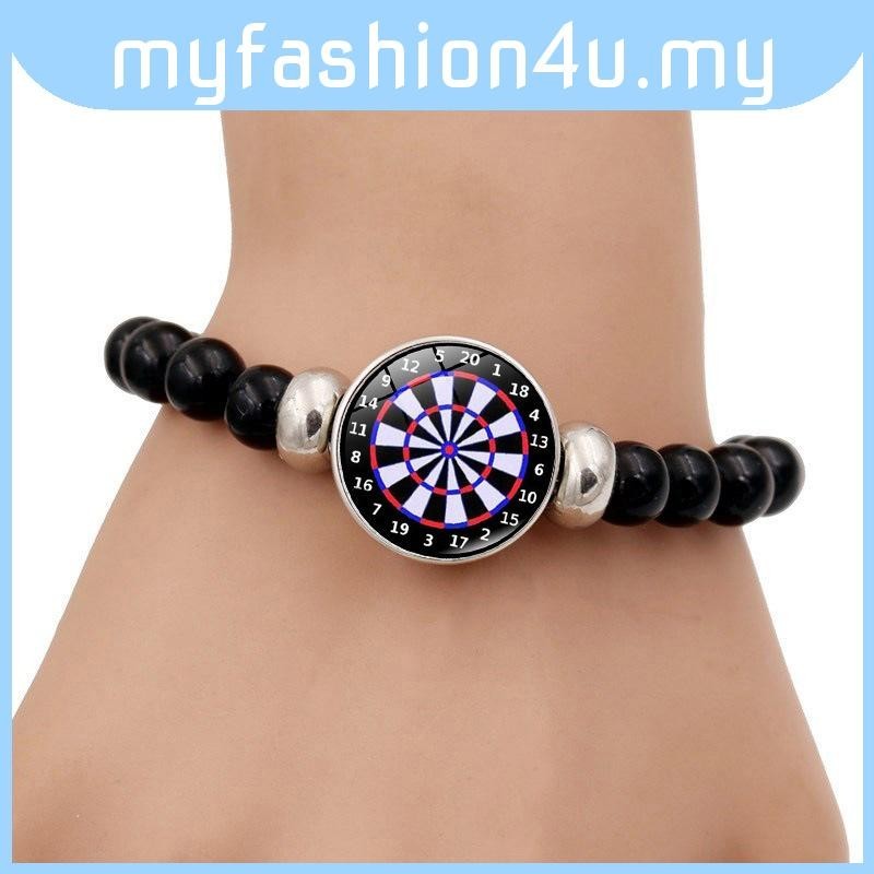 Sleek Black Glass Bead Bracelet Handcrafted Fashion Jewelry Souvenir Travel Unisex