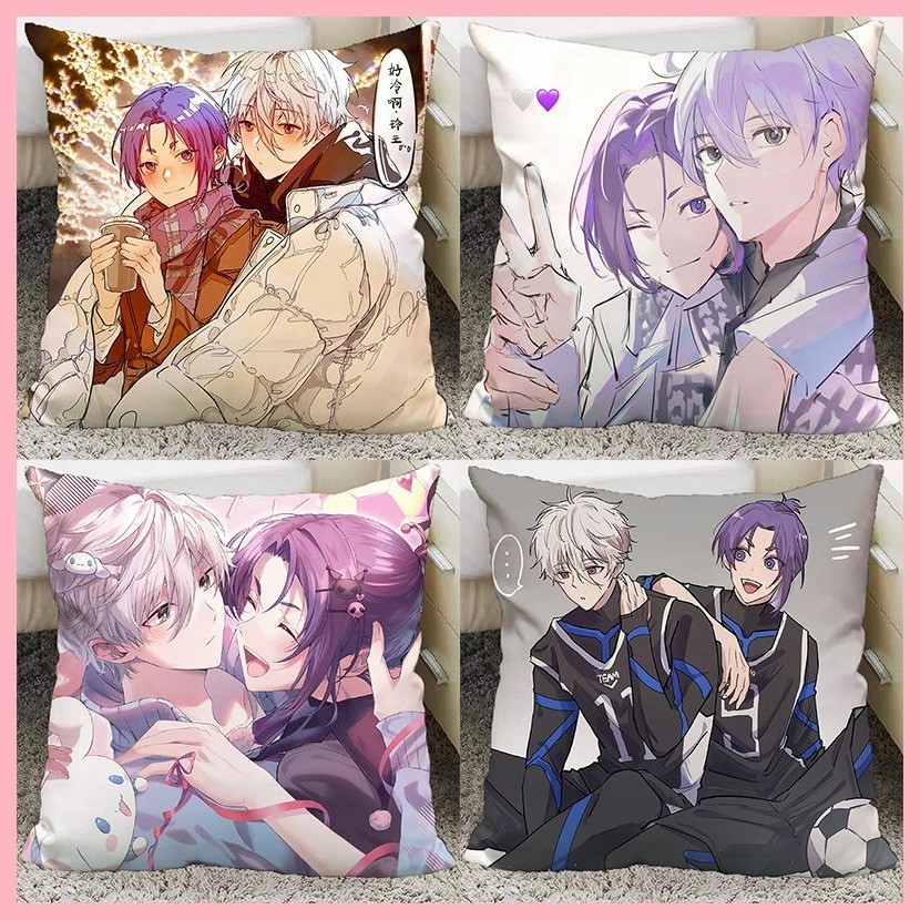 Pillow BLUE LOCK Isagi Yoichi Bachira Meguru Kunigami Rensuke Chigiri Hyoma BLUE Prison Seishiro Mikage Rei Wang Fan Anime Merchandise Pillow Plush Double-Sided Pillow Can Be Customized