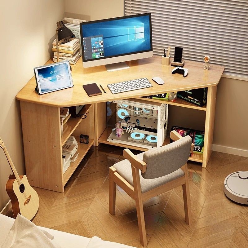 SSGGJ POP Shipping】Corner 11223 【Free Table CVBNM POP  Computer study table With Bookshelf Corner Writing Desk 【Free