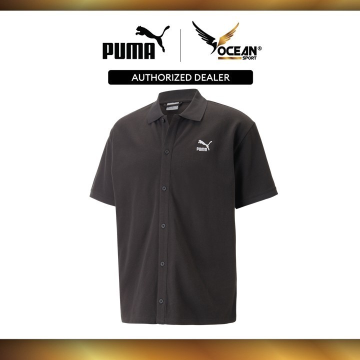 PUMA  CLASSICS Men's Pique Shirt PUMA (Black) 53812901