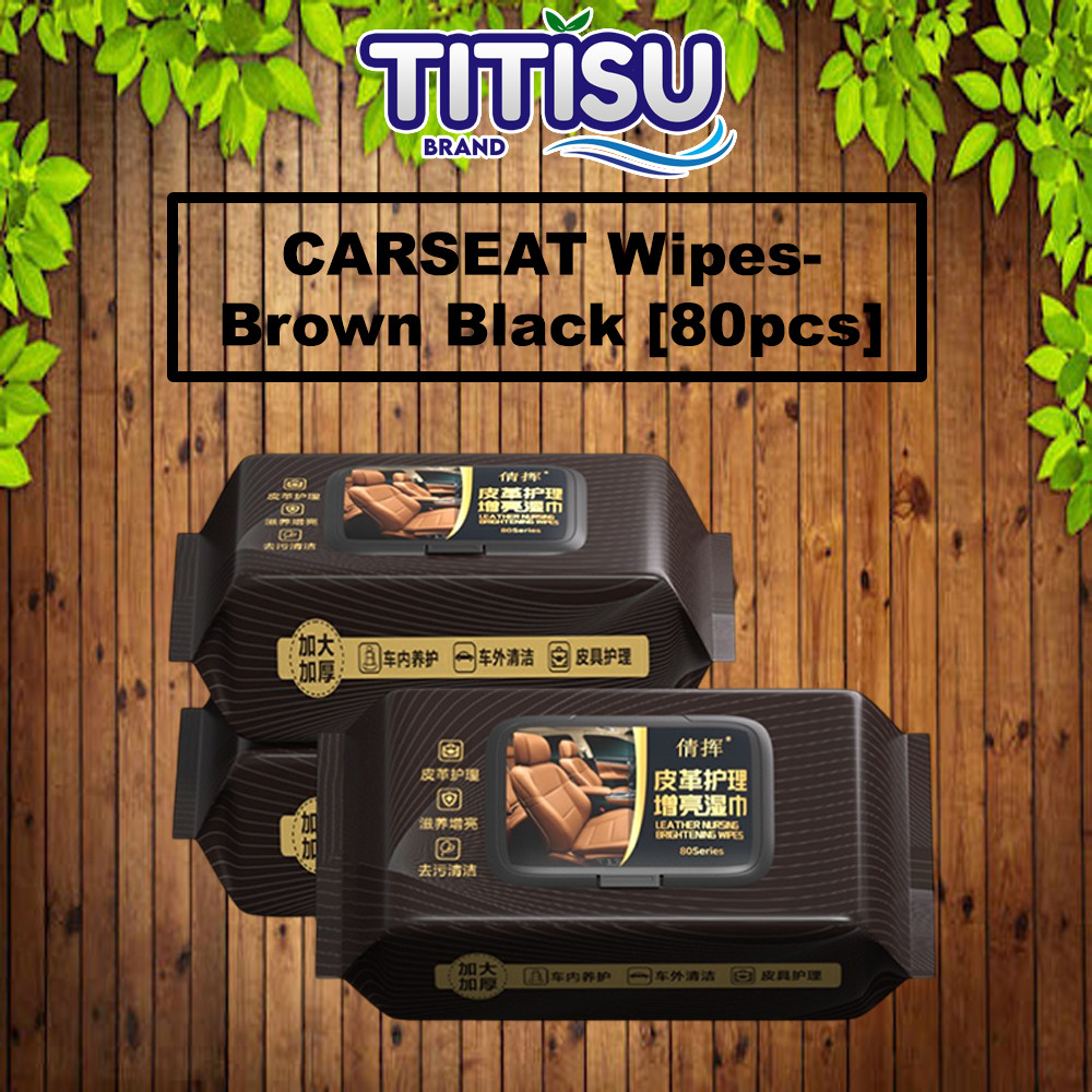 [80pcs] Car Interior Leather Seat Brightening Wipes Car Sofa Cleaning Wet Tissue Car Interior Maintenance Care