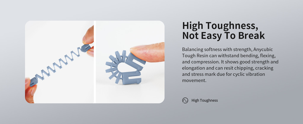 Anycubic flexible tough resin 2.0 1kg, 405nm resin for sla printer high precision mechanical dental nylon like flexible
