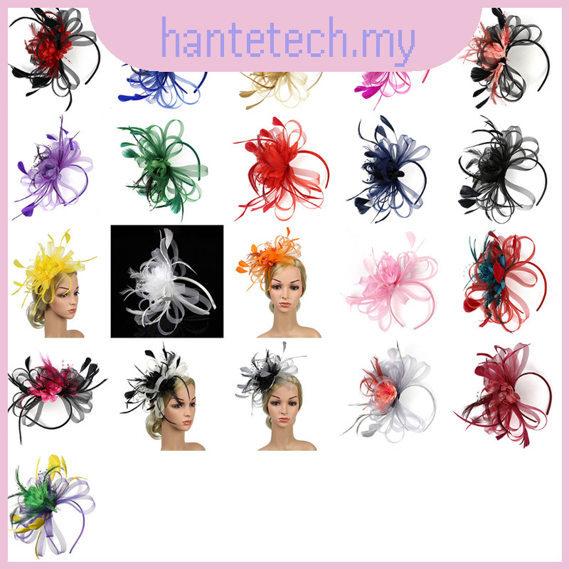 Hair Large Feather Fascinator Headband Wedding Ladies Day Races Royal Ascot