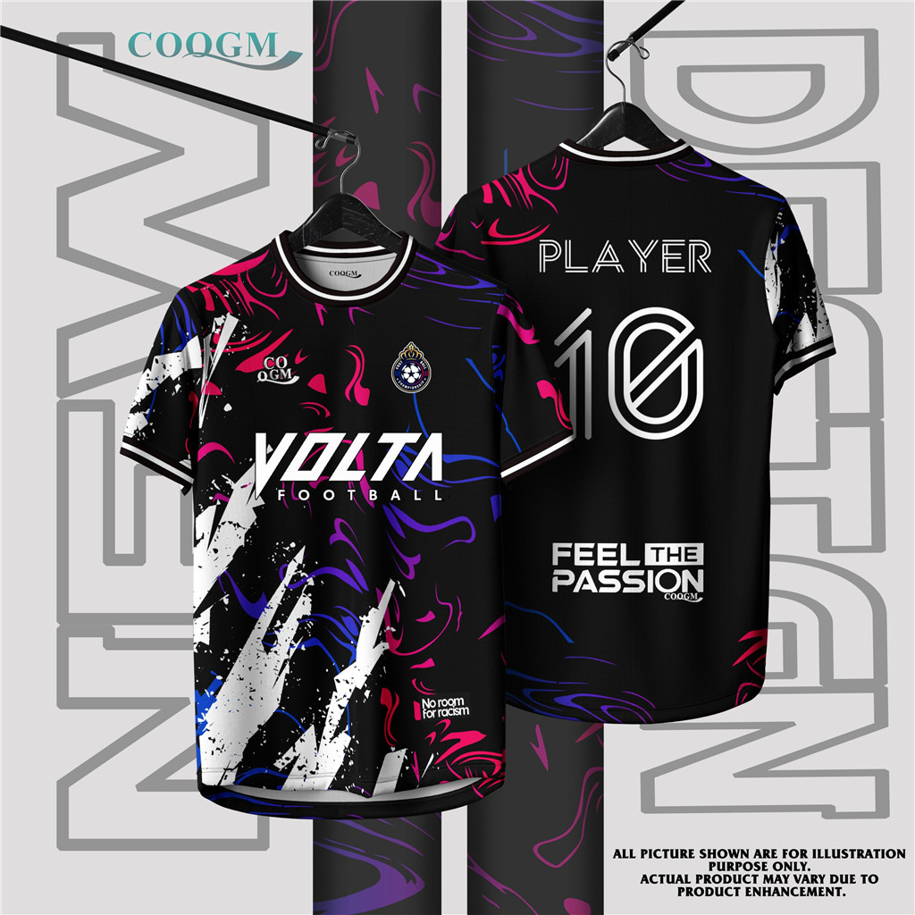 Retro collar Futsal Futsal Football baju jersey custom name baju lelaki Thailand Viral Jersey Tiktok Breathable mesh T-Shirt