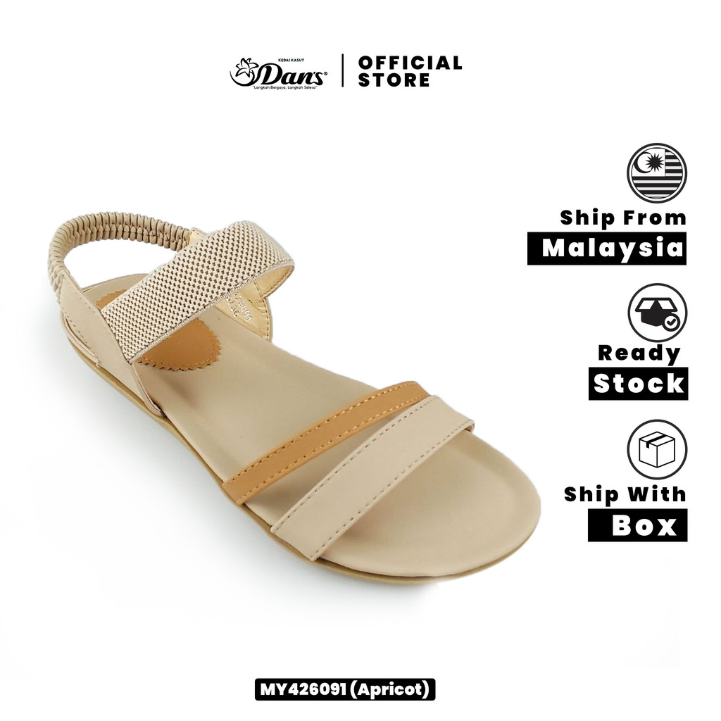 Dan's Sandal Wanita / Perempuan - Hitam / Aprikot MY426091