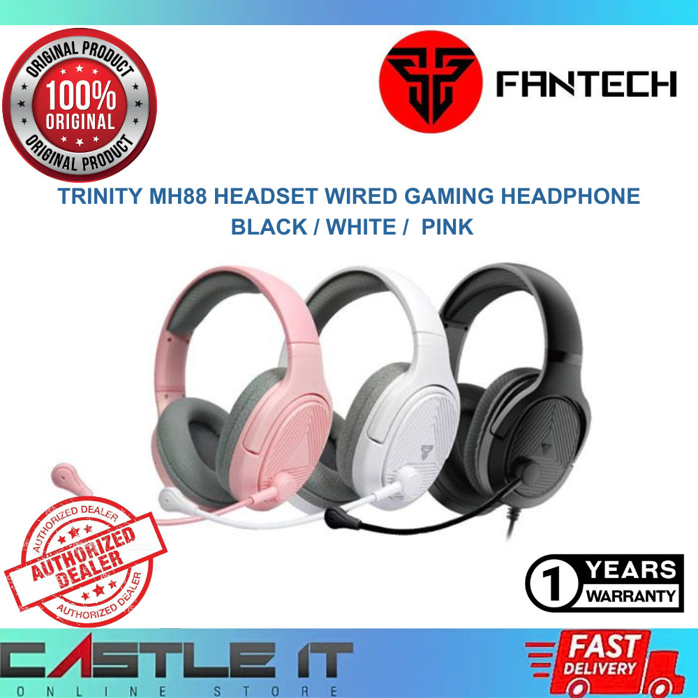 Fantech TRINITY MH88 BLACK WHITE PINK Headset Wired Gaming Headphone MH88BK MH88MJ MH88WH