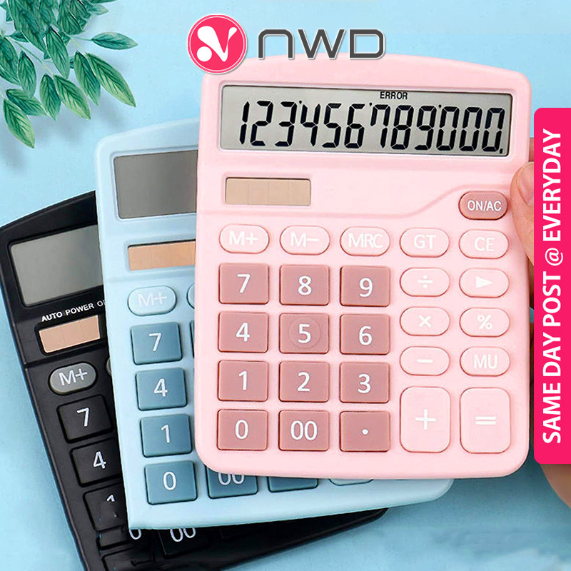 《 》Large LCD Display Calculator Dual Power Mode Electronic Calculators Office Supplies School Stationery 计算机