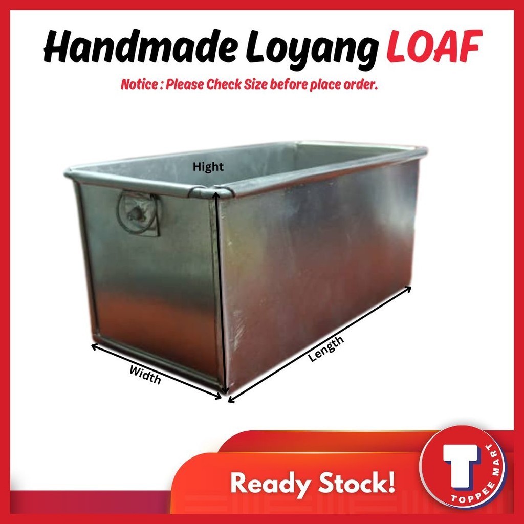 [PANJANG LOAF]Bread Loaf Cake Mould Alum LOYANG ROTI TAWAR 7x3x3 8x3x3 Handmade Toast box baking pan Pound Cake Mould