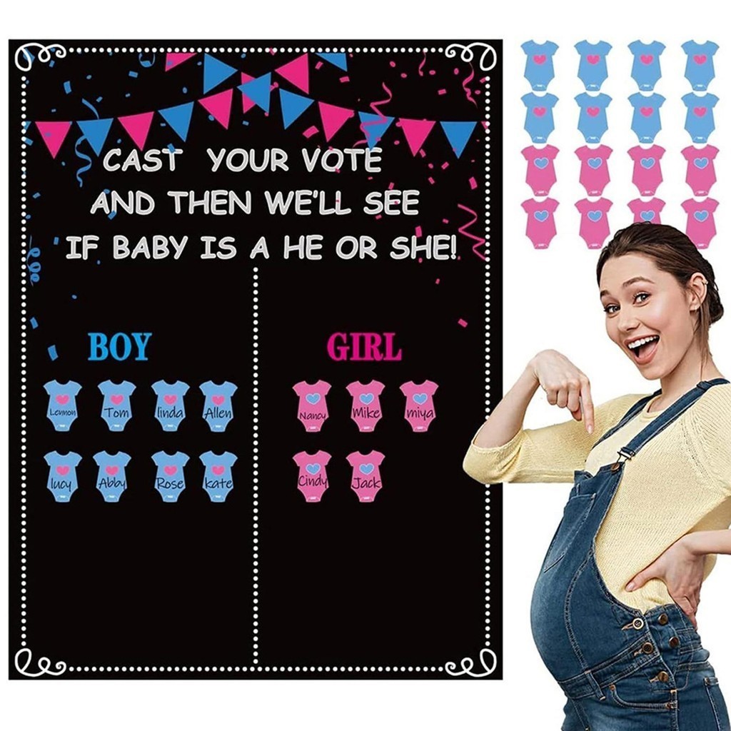 [uywovvs] Gender Reveal Voting Game Baby Showers Party Supplies Baby Birthday Party Fun Celebrations Classic Baby Gender