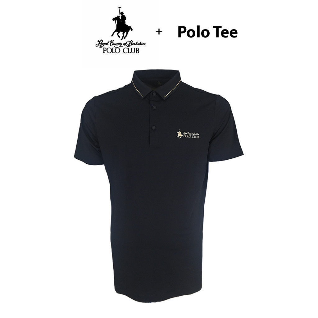 RCB Polo Club Men Black Short Sleeve Jersey Polo Shirt RMTSA90215