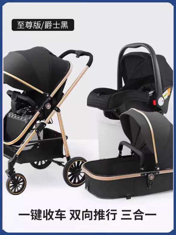 Baby Stroller Can Sit Can Lying Baby Stroller Lightweight Four-Wheeled Stroller Children Baby Stroller Handy Tool Baby Stroller