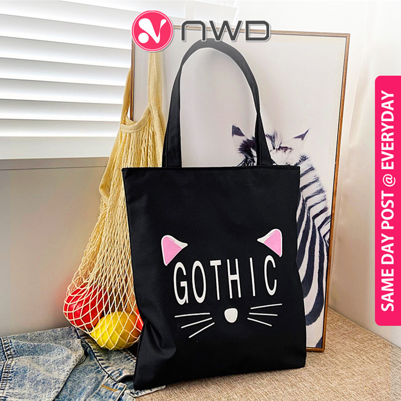 《 》Korean Cartoon Canvas Tote Bag Girl Women Shoulder Handbag Reusable Grocery Shopping Bags Beg Wanita 手提帆布包