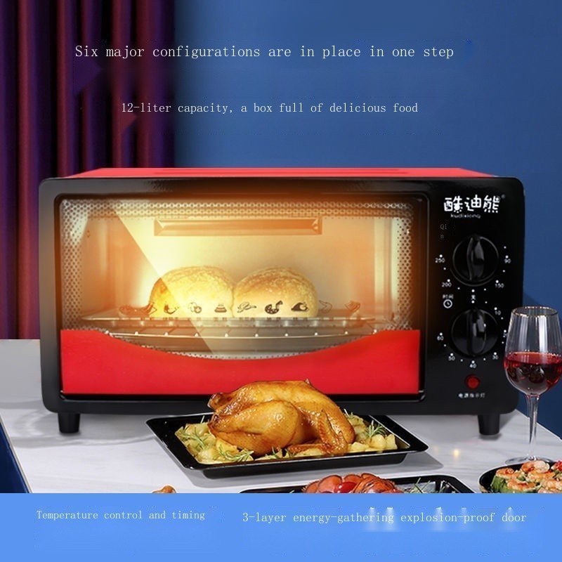 Cooldy Bear Electric Oven Household Small Mini Fully Automatic 12L Liter Oven Pizza Bread Electric Oven Multi-function