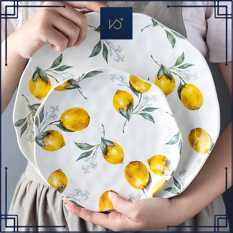 KItchen Plus Lemon Porcelain Plate 8 inch or 10 inch