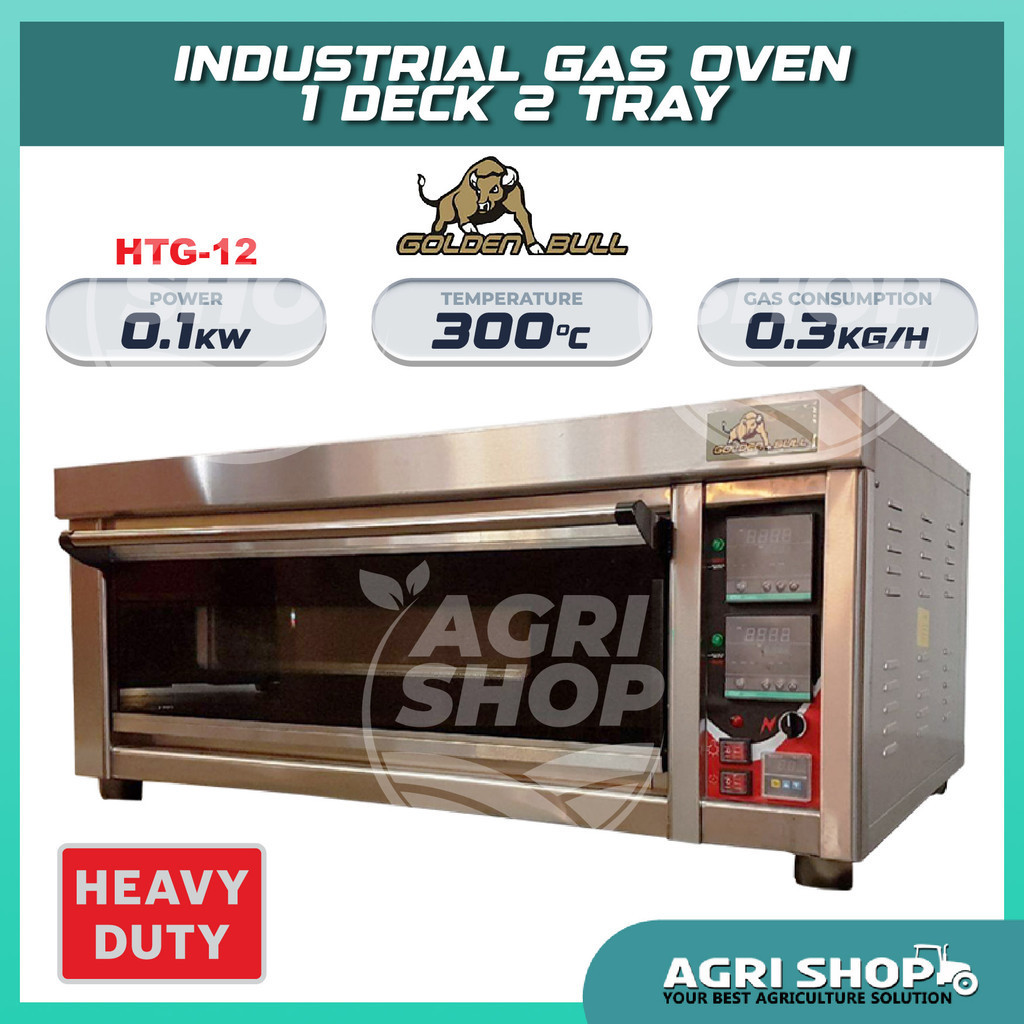 Agrishop Golden Bull HTG-12 (HTG Series) Gas Oven 1 Deck 2 Tray Industrial Heavy Duty