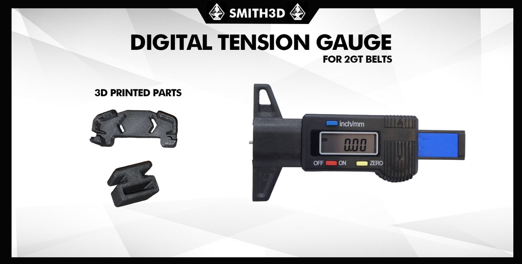 Digital tension gauge for 2gt belts, reusable tension gauge with 3d printed parts for 2gt belts