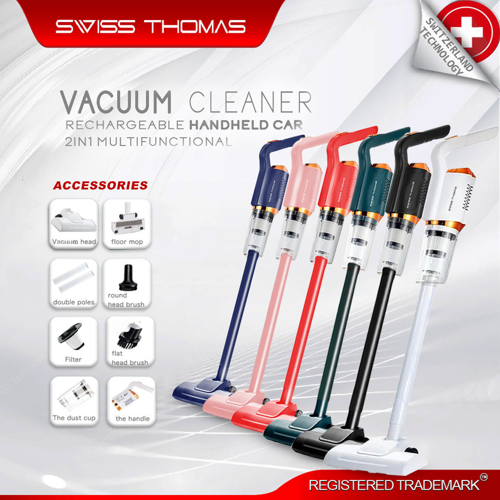 Swiss Thomas Cordless Vacuum Cleaner With Mop Pad Rechargeable Handheld Car Household Vacuum Cleaner, Vacum Rumah