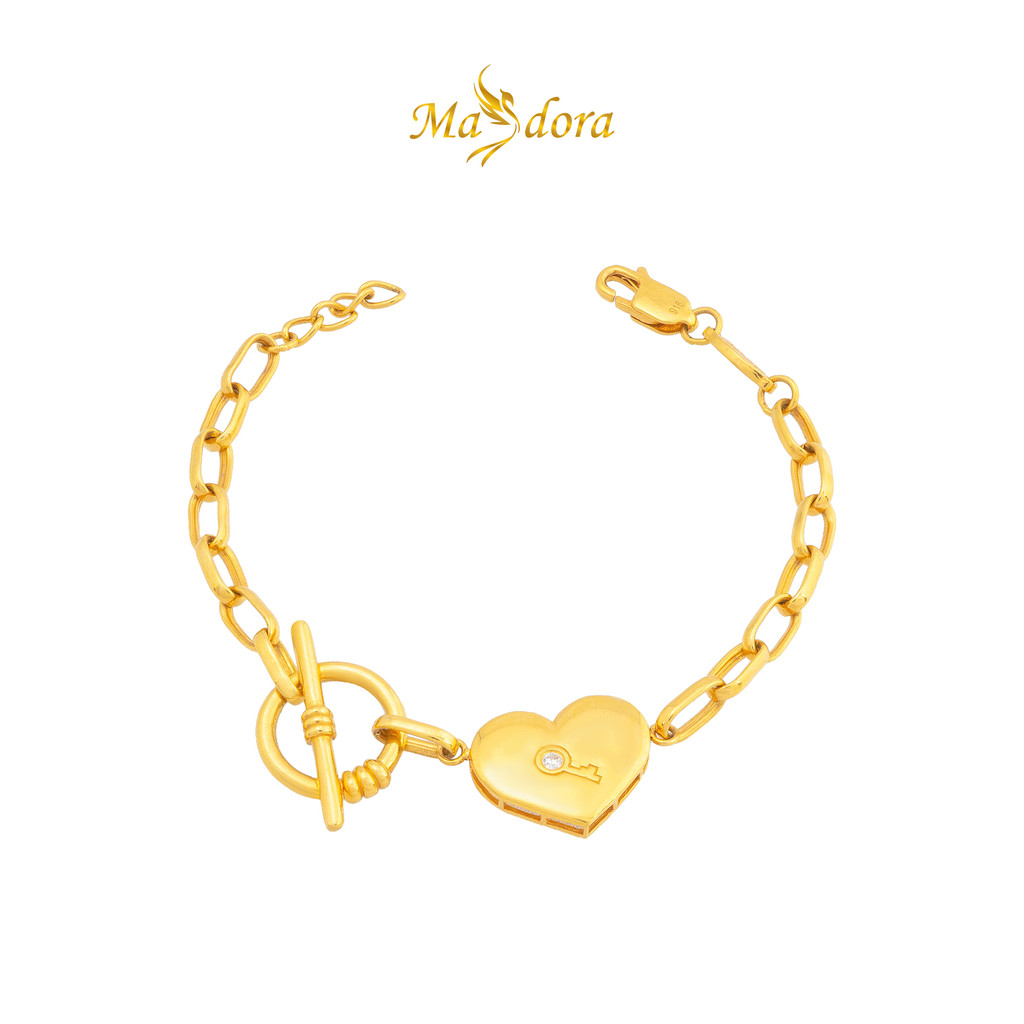 MASDORA 916 Gold Bracelet Rantai Tangan Emas ~ Amore Mio My Love Paperclip (EMAS 916/22K)