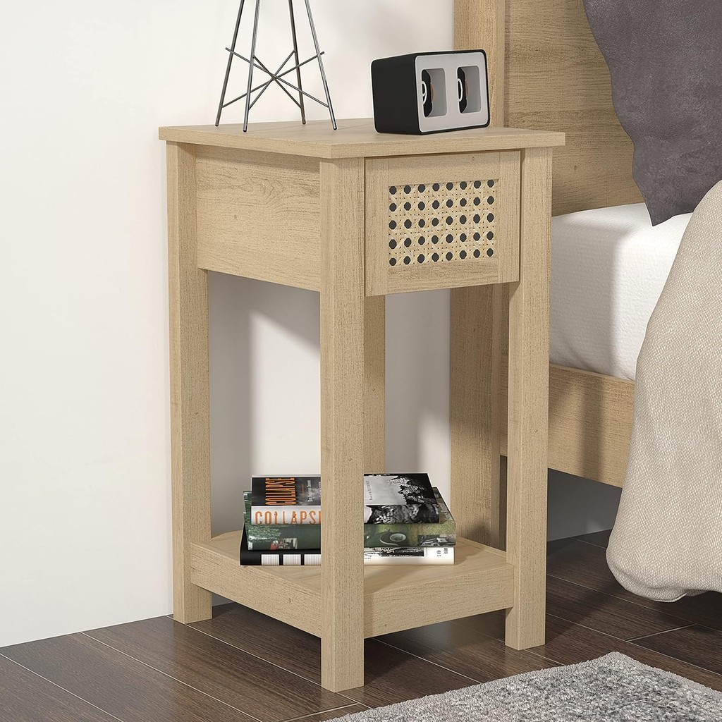 Synergy House Gio Collection Bedside Table with 1 Drawer Nightstand ...