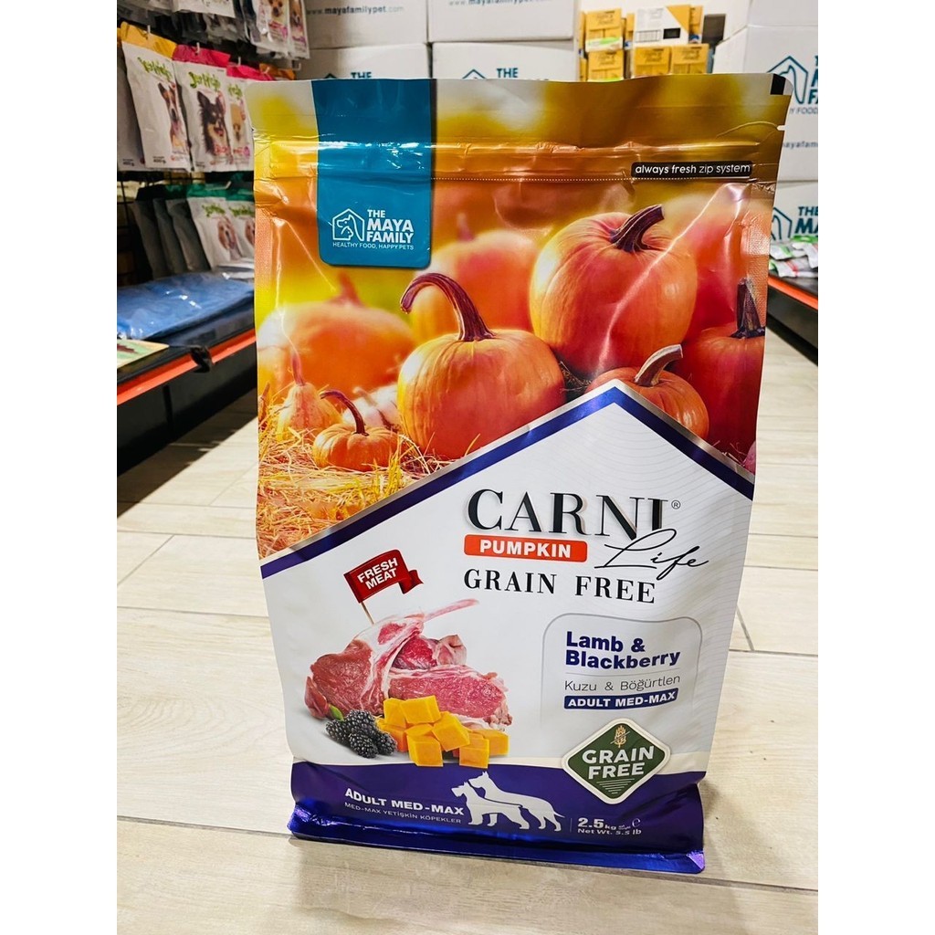 CARNI LIFE PUMPKIN GRAIN FREE LAMB & BLACKBERRY ADULT MED-MAX DOG FOOD 2.5KG MAKANAN ANJING /狗粮