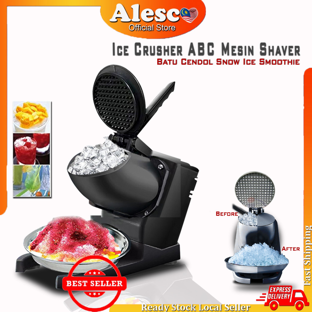 Alesco Ice Crusher Machine ABC Mesin Ice Shaver Mesin Ice Batu CENDOL Snow Ice Smoothie Ice Kacang Ready