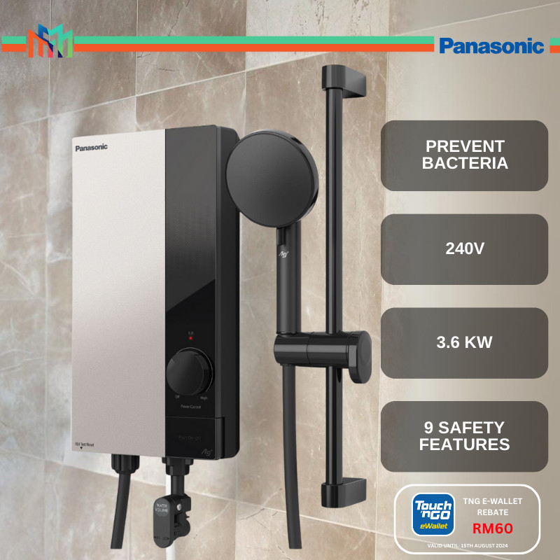 Panasonic DH-3US1MS U Series Non Jet Pump Water Heater with Ag+ Anti Bacteria Shower Head DH3US1MS Kepala Pancuran