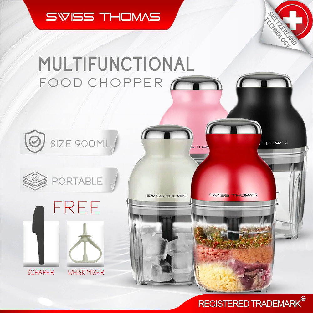 SWISS THOMAS Capsule Cutter Spin Food Chopper Blender Grinder Mixer Mincer Masher Juicer Food Processor (900ml)