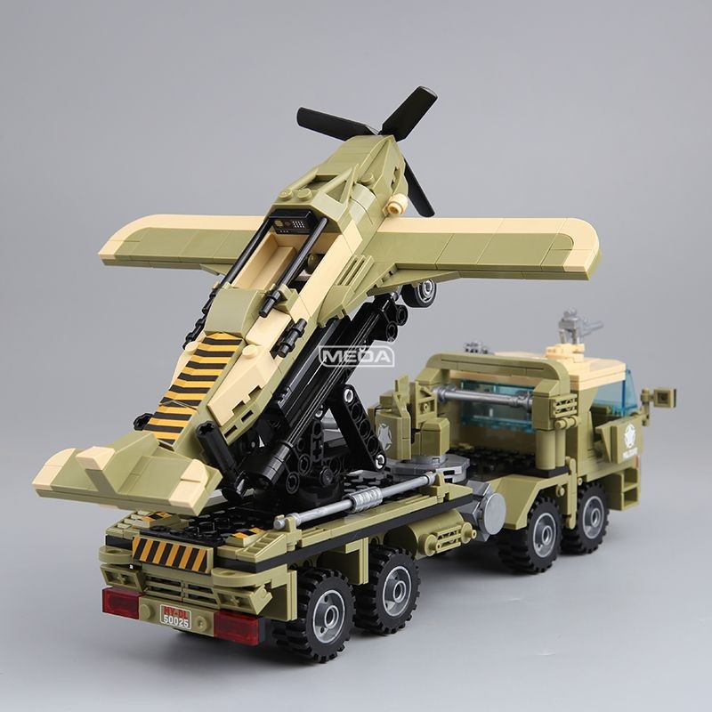 Product ️ China Construction Block Drone Truck Military Assembly Truck Chubby Car