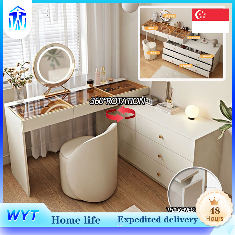 ALG GOR Light Cabinet Dressing White AQ Telescc Modern Bedroom Adjustable Table THM QA