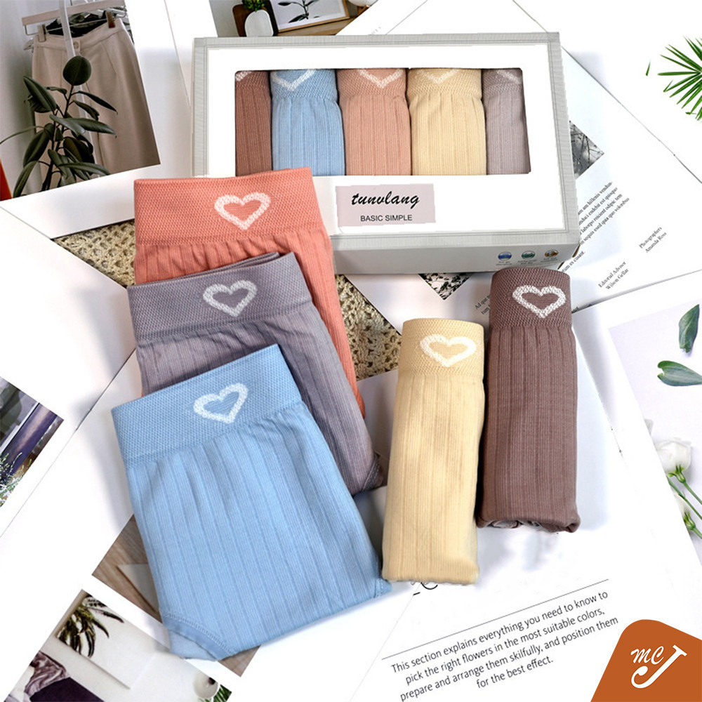 McJoden - AYUKO 5 Pcs Women Panties Underwear LOVE Panties Set Cotton Spandex Ladies Panties Seluar Dalam Wanita