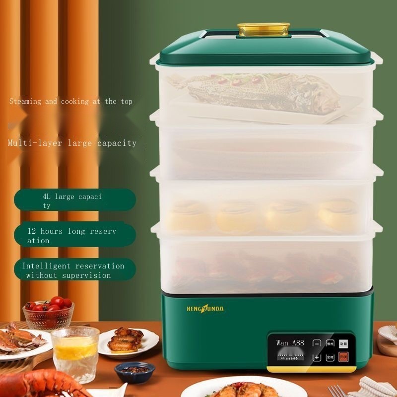 Electric Steamer Household Multi-function Electric Hot Pot Three-layer Large-capacity Automatic Power-off Steamer Steame